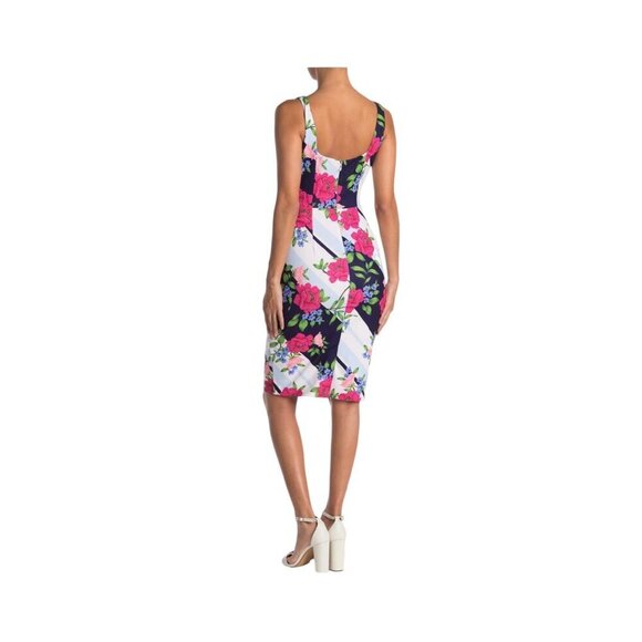 Vince Camuto Womens Multi Color Floral Sleeveless Tank Bodycon Dress Sz 14 New - Picture 3 of 10